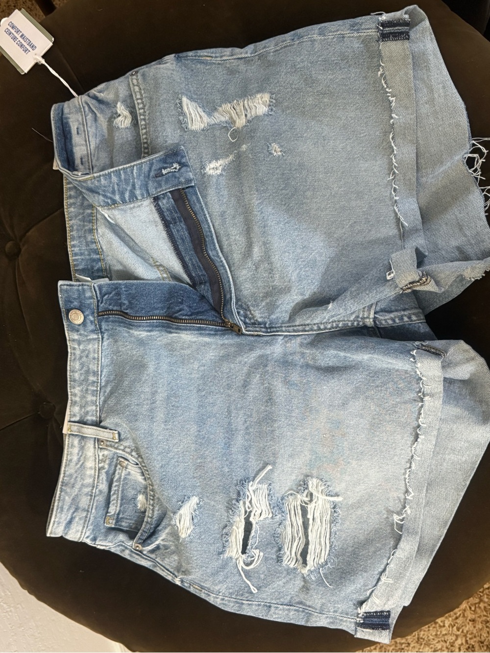 H&M Light Blue Distressed Denim Jean Shorts